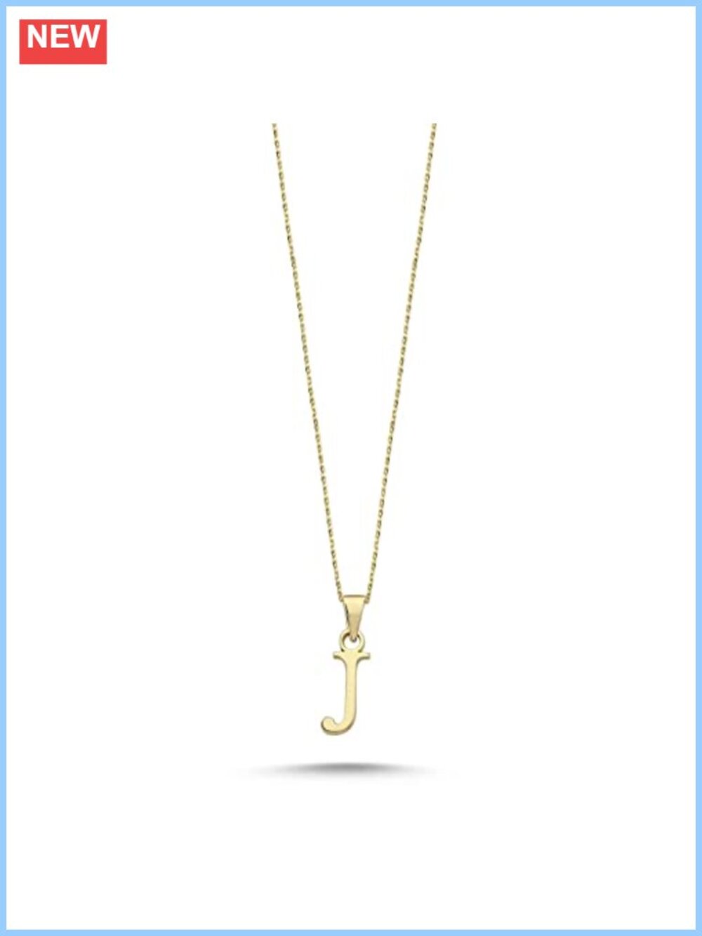 14k Real Gold Dainty Initial Pendant Necklace 18 inch